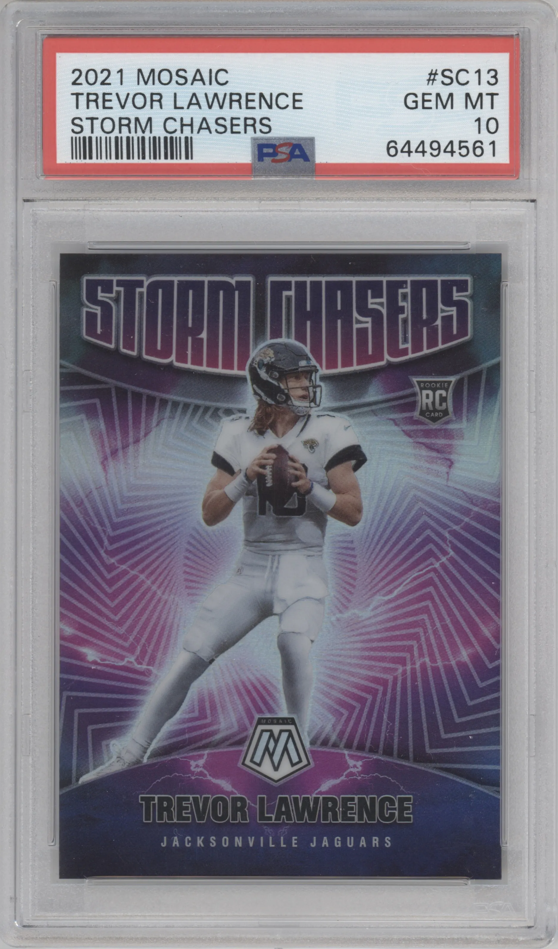 2021 Panini Mosaic Storm Chasers Trevor Lawrence #SC-13 PSA 10