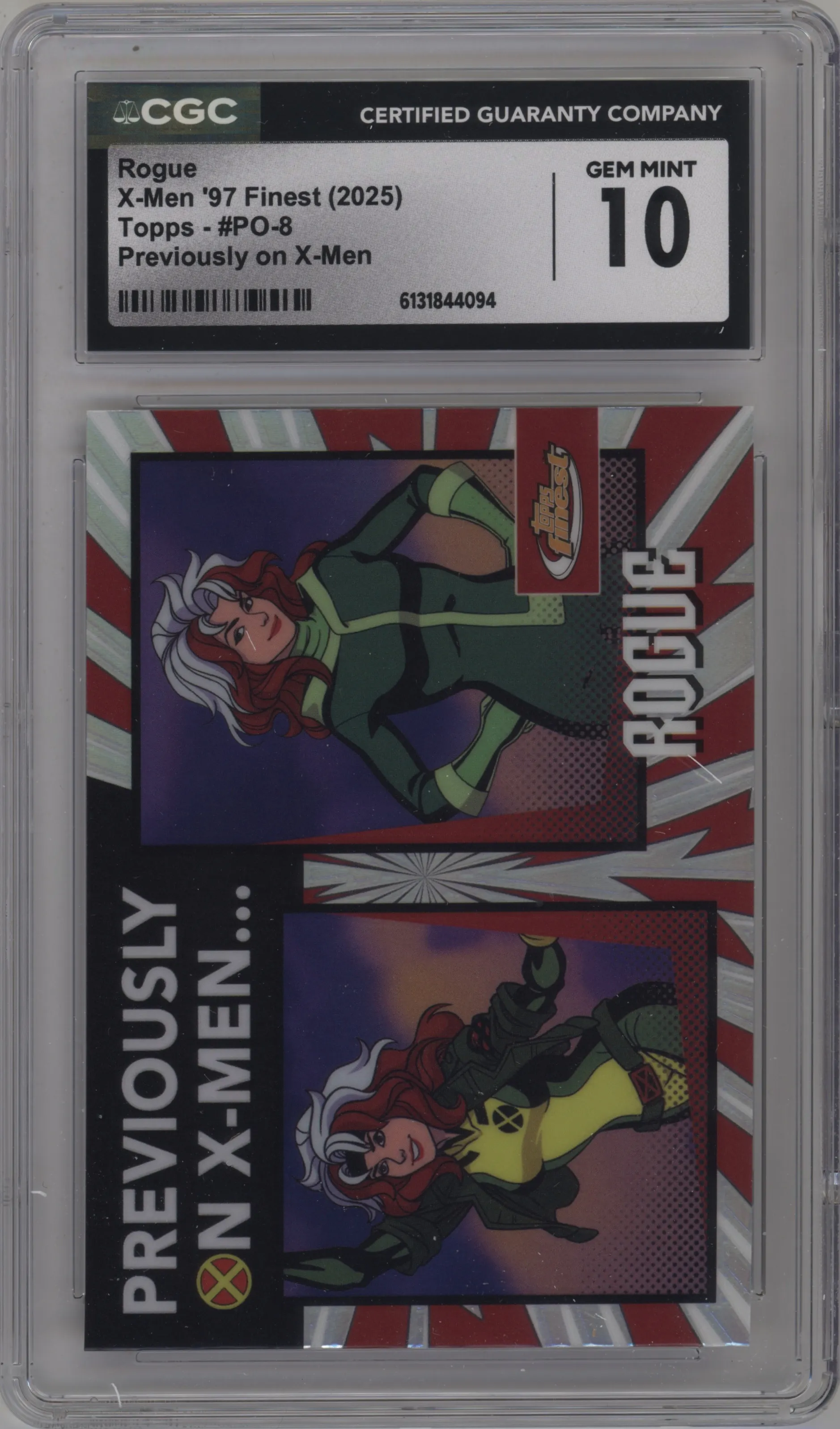 2025 Topps Finest X-Men '97 Previously on X-Men Rogue #PO-8 CGC 10