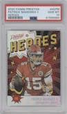Patrick Mahomes II from the 2020 Panini Prestige set graded by PSA and given an overall grade of 10.