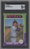 George Brett from the 1975 Topps set graded by SGC and given an overall grade of 5.
