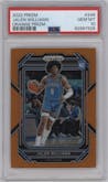 Jalen Williams from the 2022-23 Panini Prizm  set featuring a Orange Prizm parallel graded by PSA and given an overall grade of 10.