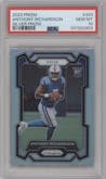 Anthony Richardson from the 2023 Panini Prizm set featuring a Silver Prizm parallel graded by PSA and given an overall grade of 10.