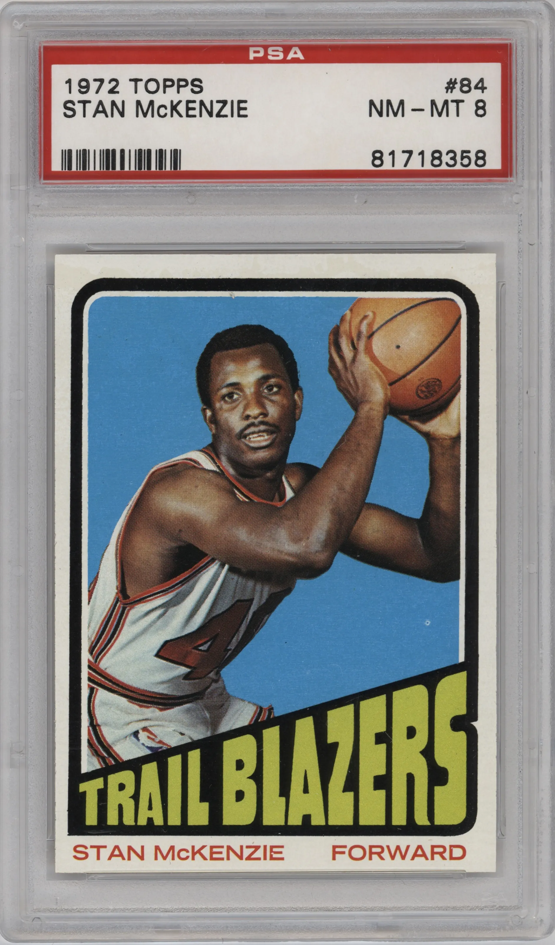 1972 Topps Basketball Stan McKenzie PSA 8