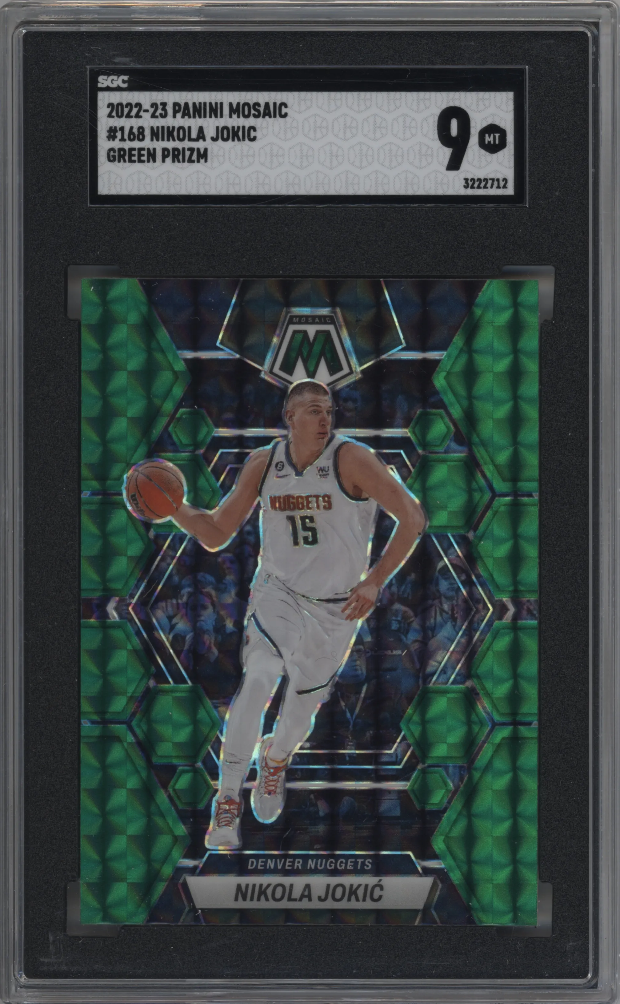 2022 Panini Mosaic Nikola Jokic Green Mosaic #168 SGC 9