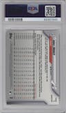 Mike Trout from the 2020 Topps Chrome set featuring a Pink Refractor parallel graded by PSA and given an overall grade of 10.