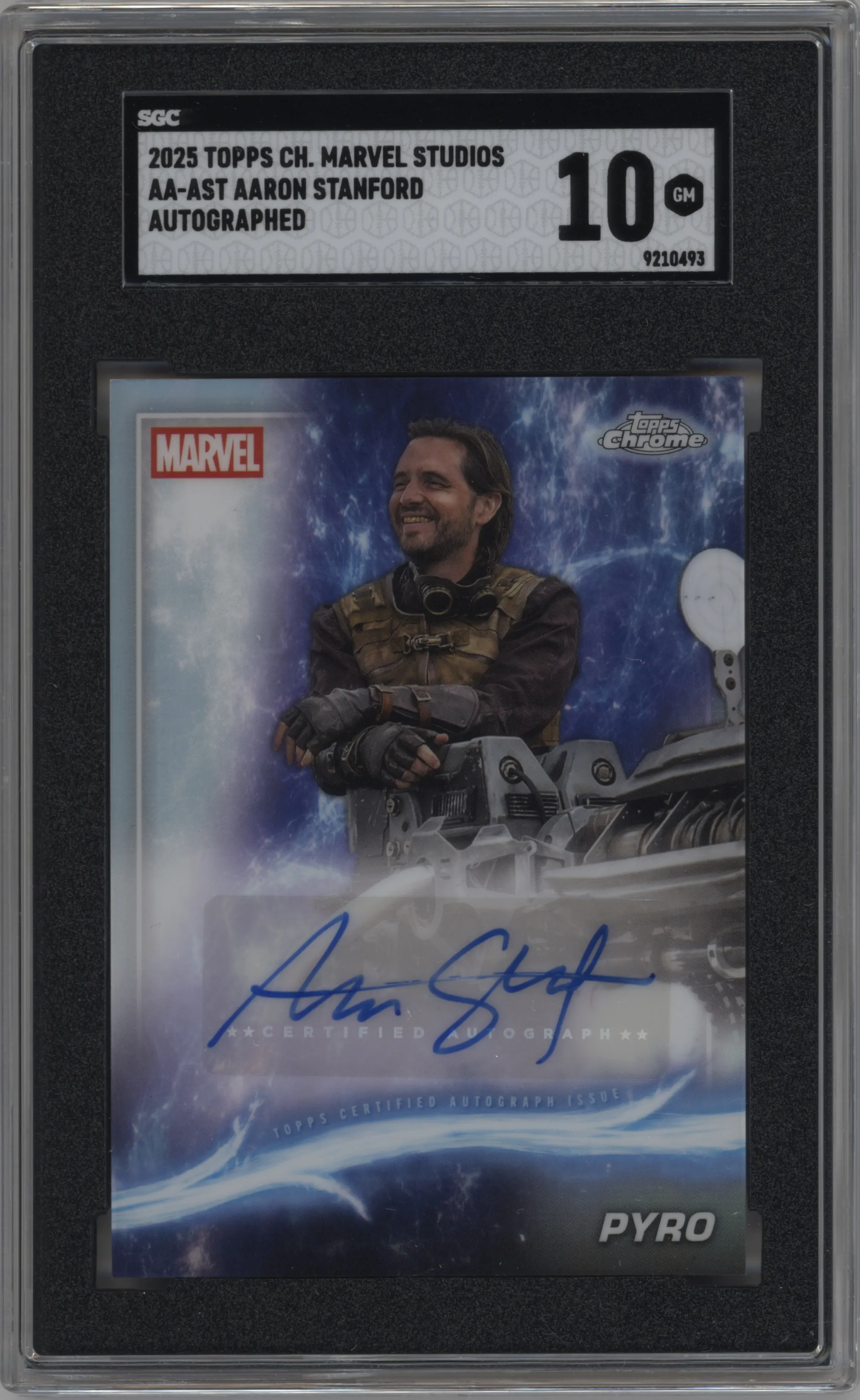 2025 Topps Chrome Marvel Studios Auto Aaron Stanford SGC 10