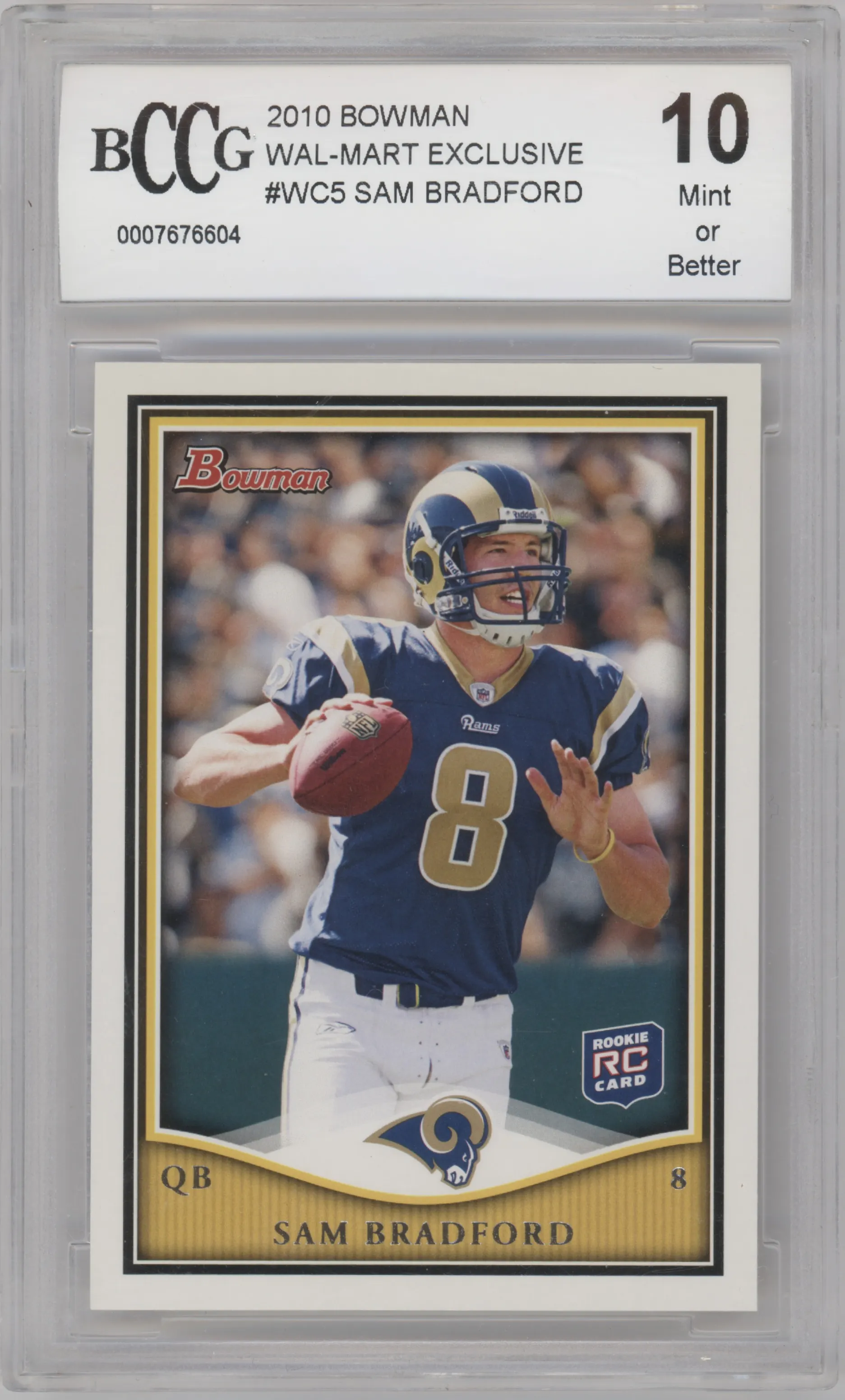 2010 Topps Bowman Wal-Mart Sam Bradford Gold #WC-5 BGS 10