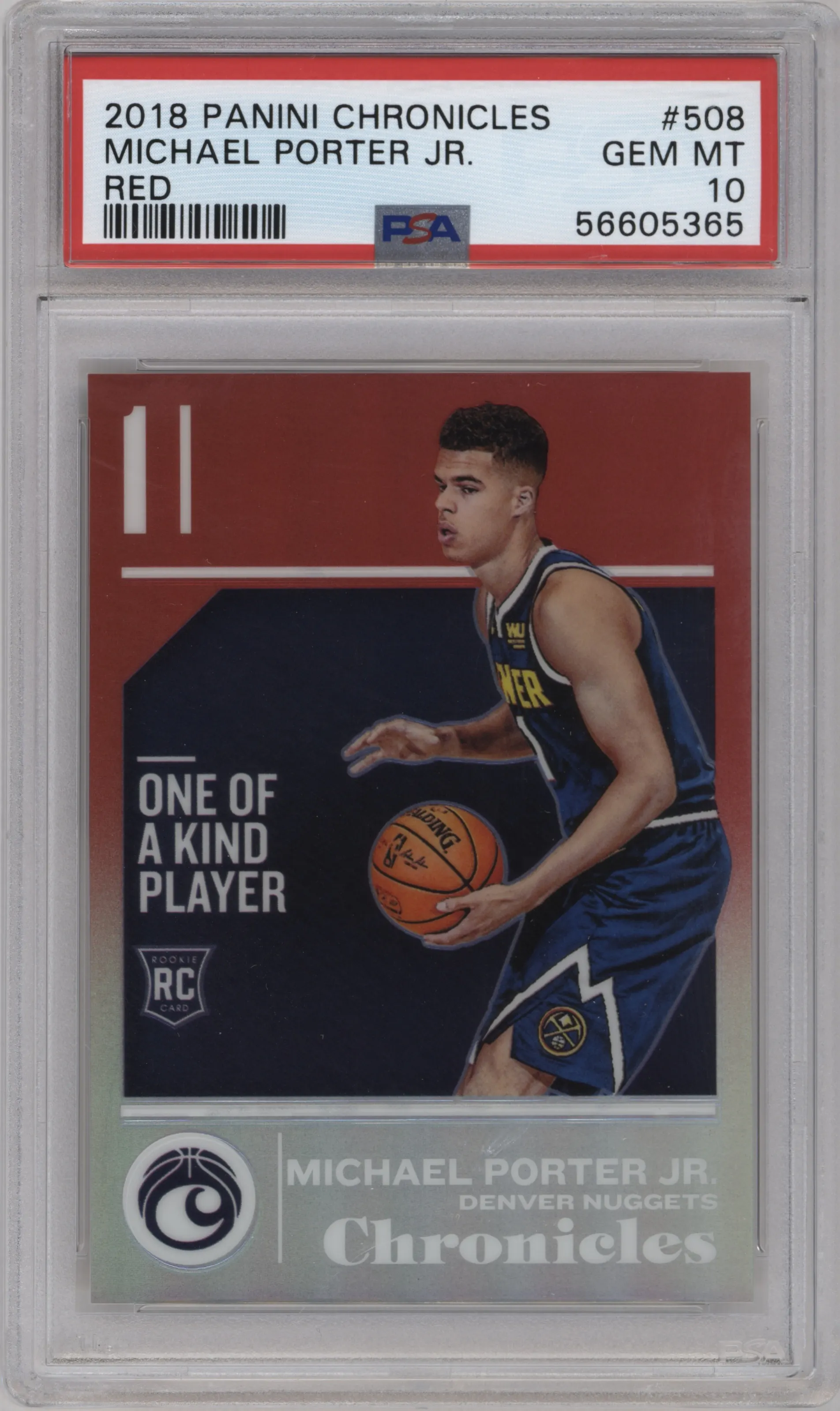 2018 Panini Chronicles Rke. Foil Optichrome Michael Porter Jr. Red #508 PSA 10