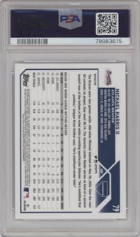 Michael Harris II from the 2023 Topps Chrome set featuring a Refractor parallel graded by PSA and given an overall grade of 10.