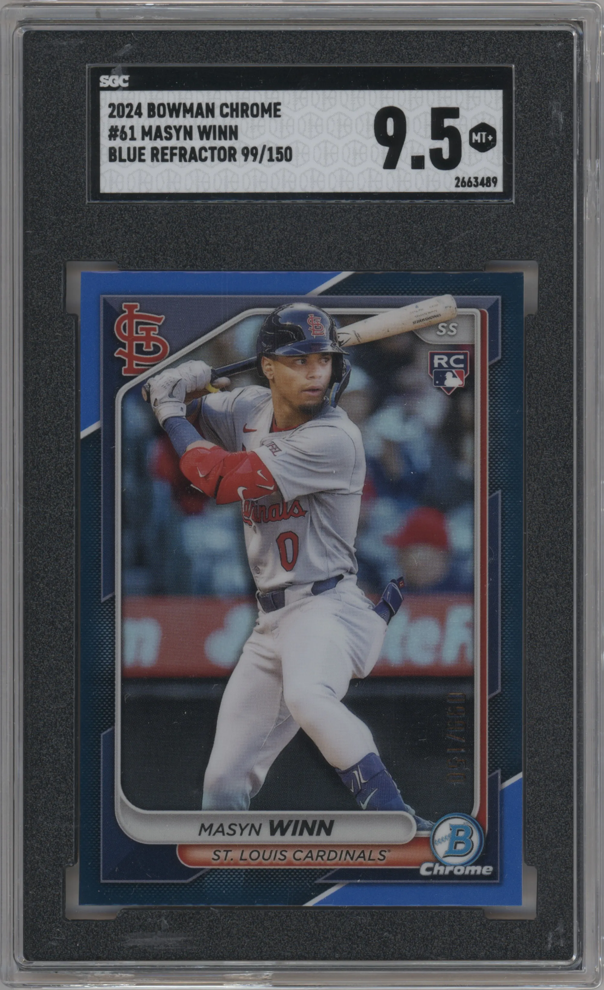 2024 Bowman Chrome Masyn Winn Blue Refractor SGC 9.5