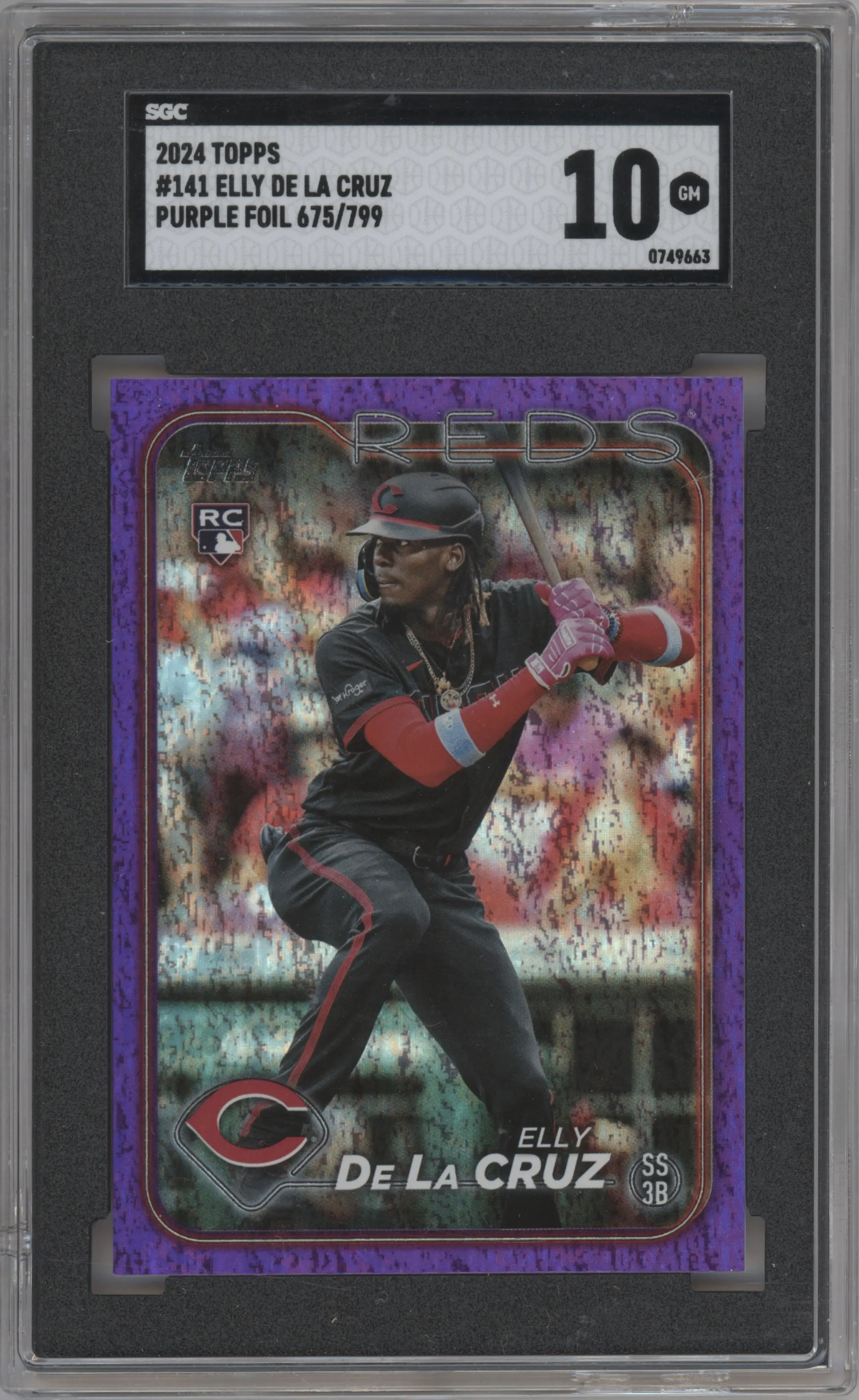 2024 Topps Elly De La Cruz Purple Holofoil #141 SGC 10