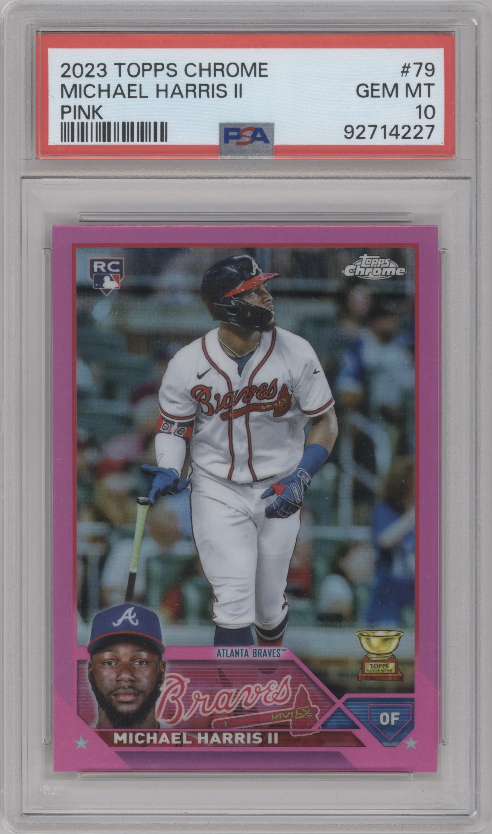 2023 Topps Chrome Michael Harris II Pink Refractor #79 PSA 10