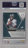 Jalen Hurts from the 2020 Panini Mosaic set featuring a Green Mosaic parallel graded by PSA and given an overall grade of 10.