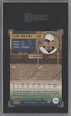 Tom Brady from the 2000 Pacific set graded by SGC and given an overall grade of 8.5.