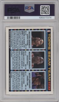 Kevin Johnson/Michael Jordan/Dennis Rodman from the 1992-93 Topps set graded by PSA and given an overall grade of 9.