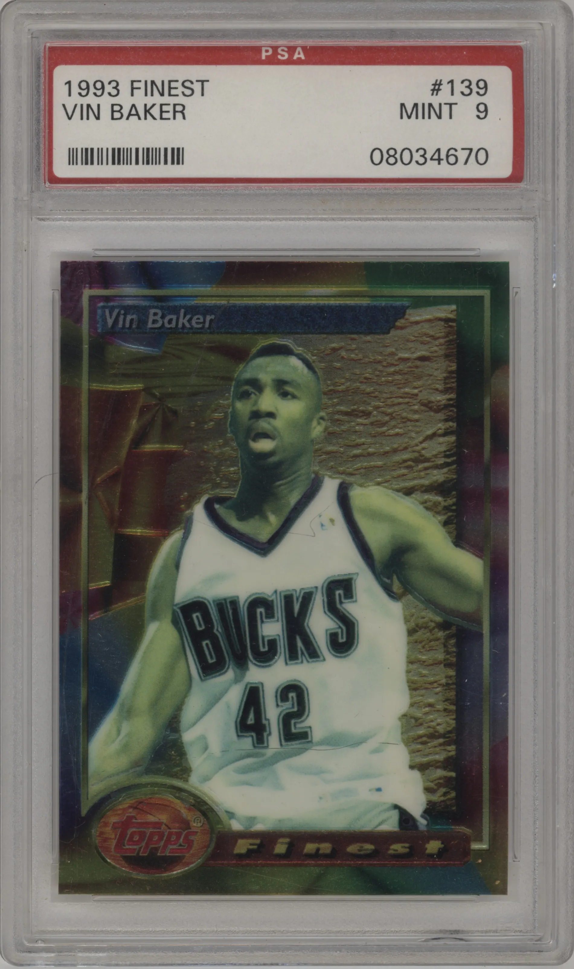 1993 Topps Finest Vin Baker PSA 9