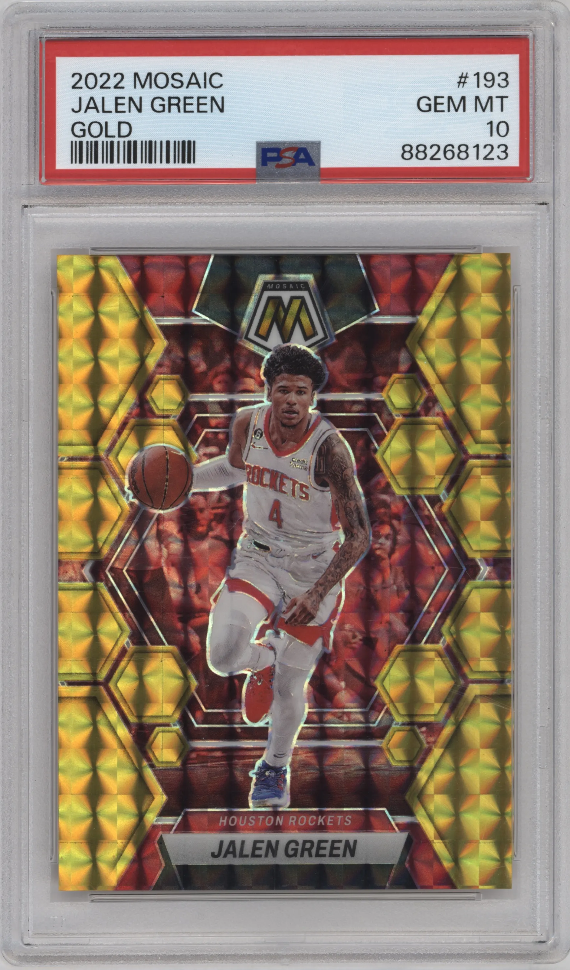 2022 Panini Mosaic Jalen Green Gold Mosaic #193 PSA 10
