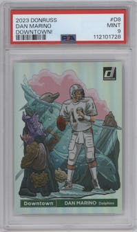 Dan Marino from the 2023 Panini Donruss set graded by PSA and given an overall grade of 9.