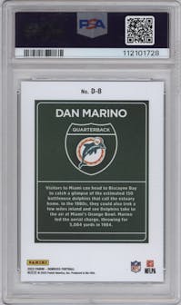 Dan Marino  from the 2023 Panini Donruss set graded by PSA and given an overall grade of 9.