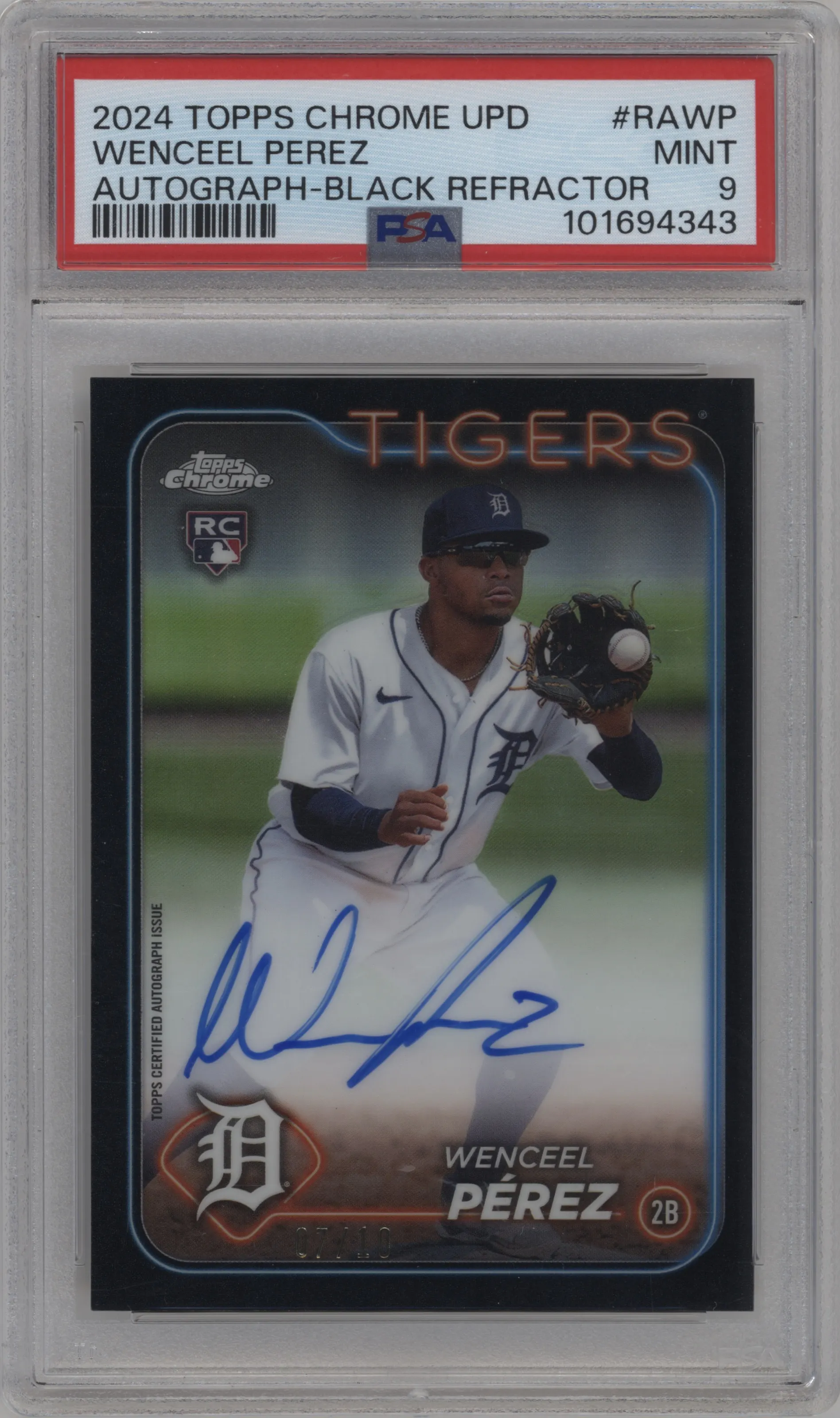 2024 Topps Chrome Update Rke.Au. Wenceel Perez Black Refractor #RA-WP PSA 9