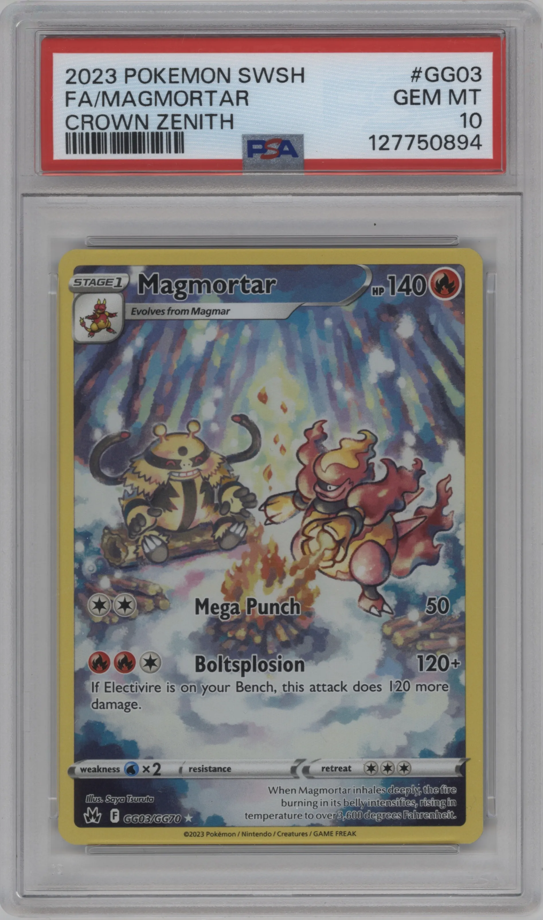 2023 Pokemon SWSH Crown Zenith GG Magmortar PSA 10