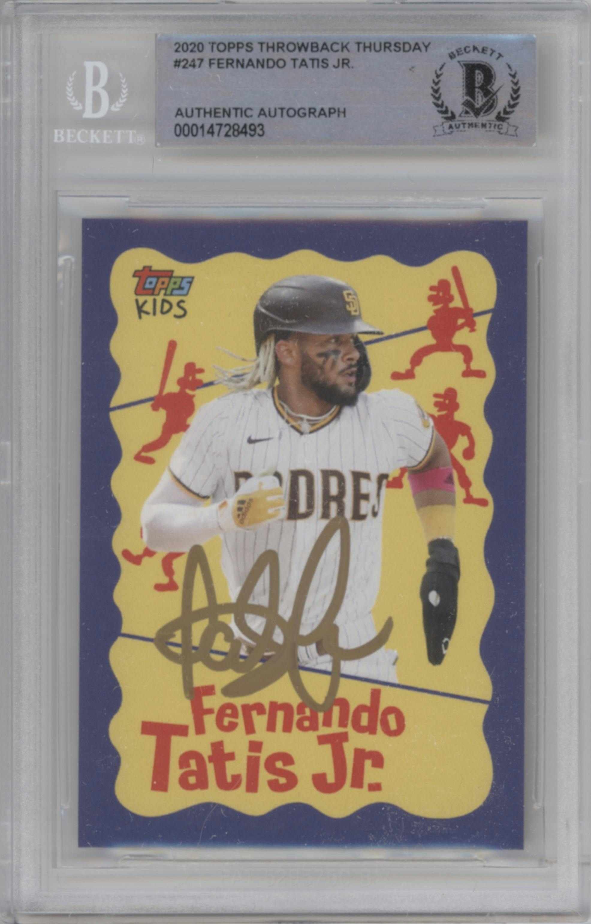 Fernando Tatis Jr. from the 2020 Topps Throwback Thursday  set graded by Beckett.