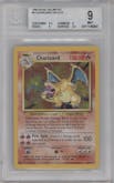 Charizard from the 1999 Pokemon set graded by Beckett and given an overall grade of 9.