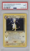 Ampharos from the 2000 Pokemon Neo Genesis set graded by PSA and given an overall grade of 9.