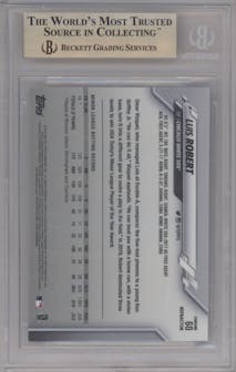 Luis Robert from the 2020 Topps Chrome set featuring a Refractor  parallel graded by Beckett and given an overall grade of 9.5.
