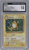 Raichu from the 2016 Pokemon XY set graded by CSG and given an overall grade of 10.