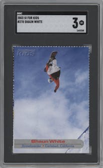 Shaun White from the 2003 Sports Illustrated for Kids set graded by SGC and given an overall grade of 3.