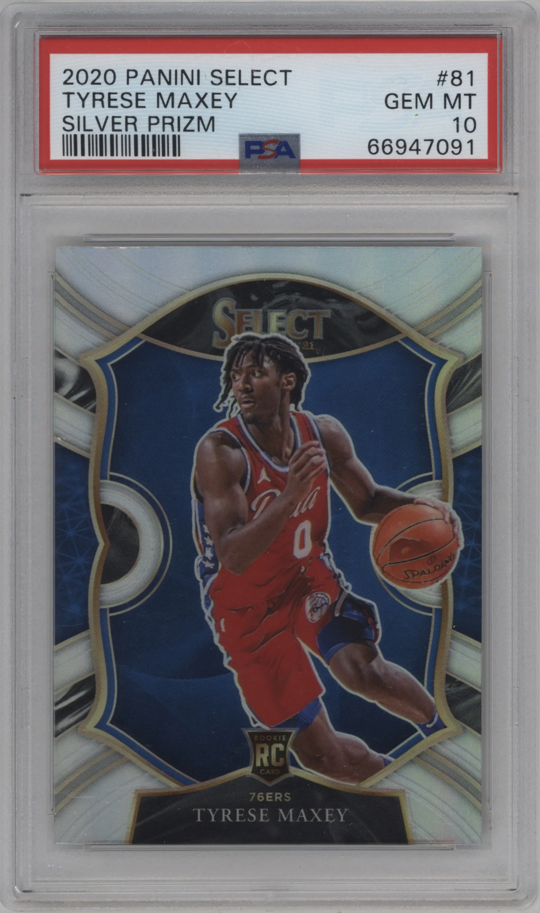 2020 Panini Select Tyrese Maxey Silver Prizm PSA 10
