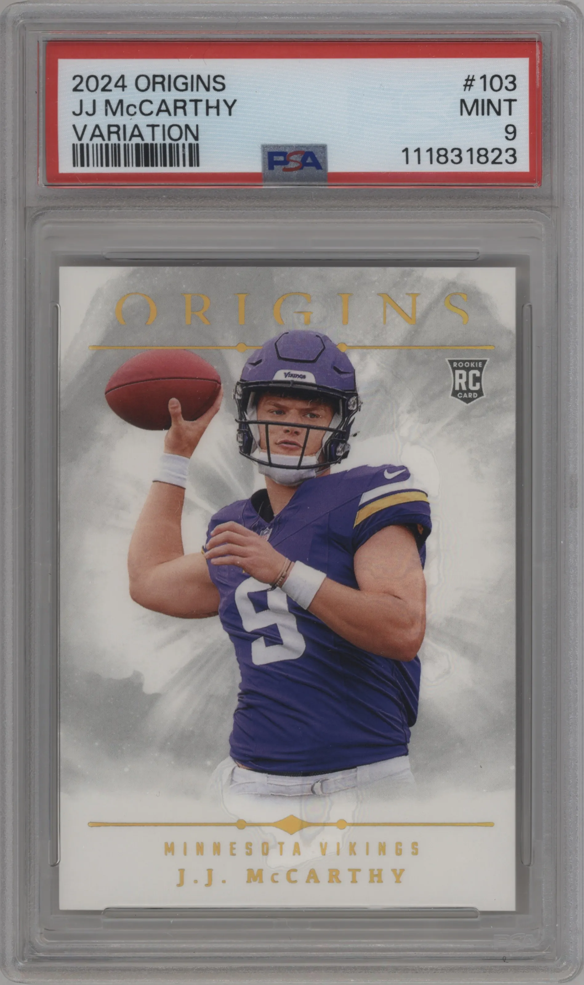 2024 Panini Origins Rke.Var. J.J. McCarthy PSA 9