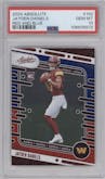 Jayden Daniels from the 2024 Panini Absolute set featuring a Red & Blue parallel graded by PSA and given an overall grade of 10.