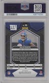 Malik Nabers from the 2024 Panini Mosaic set featuring a Reactive Blue parallel graded by PSA and given an overall grade of 9.