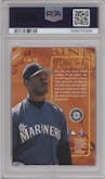 Ken Griffey, Jr. from the 1996 Fleer Ultra set featuring a Gold Medallion parallel graded by PSA and given an overall grade of 8.