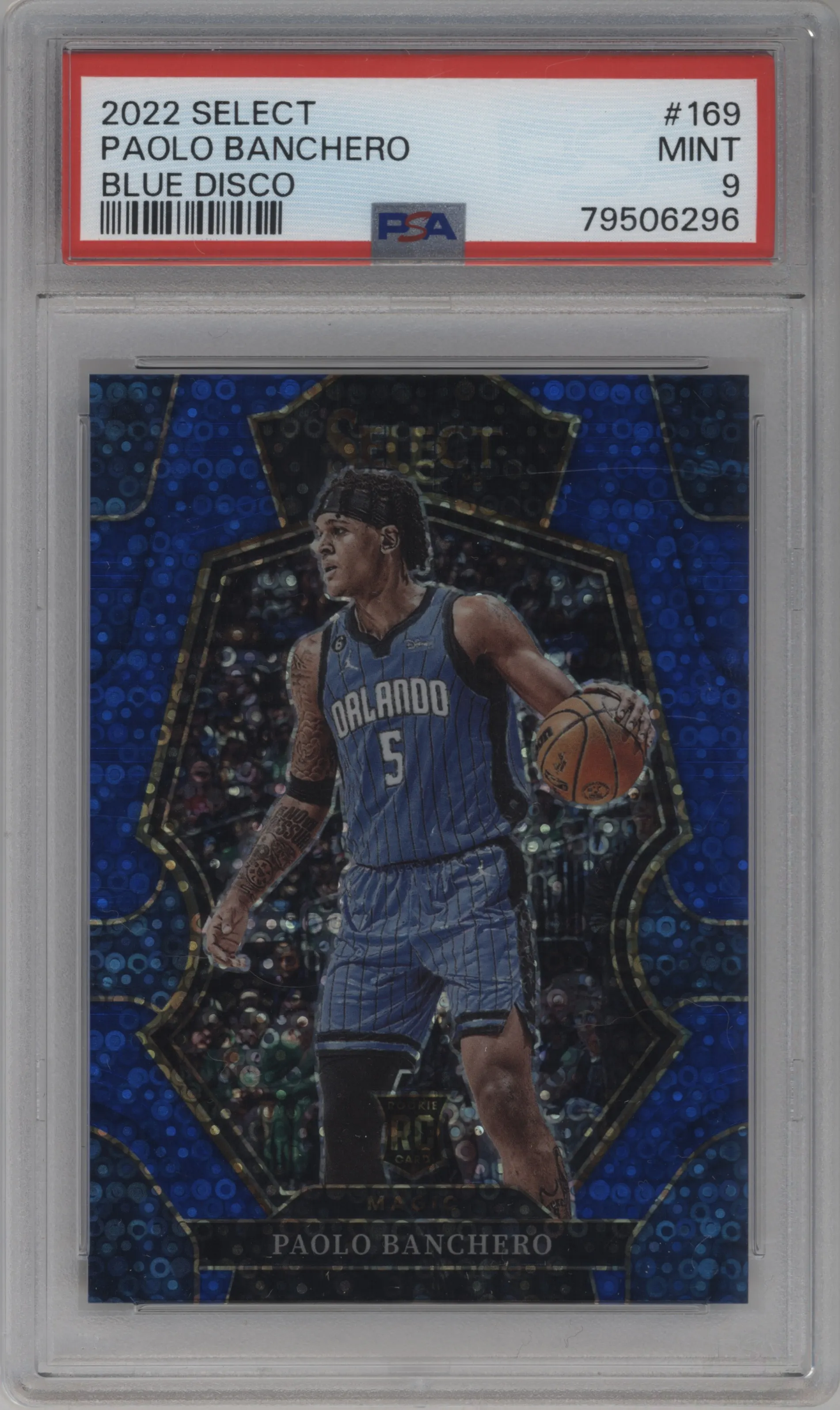 2022 Panini Select Pre.Lvl. Paolo Banchero Disco Blue PSA 9