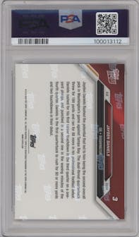 Jayden Daniels from the 2024 Topps Now set graded by PSA and given an overall grade of 10.