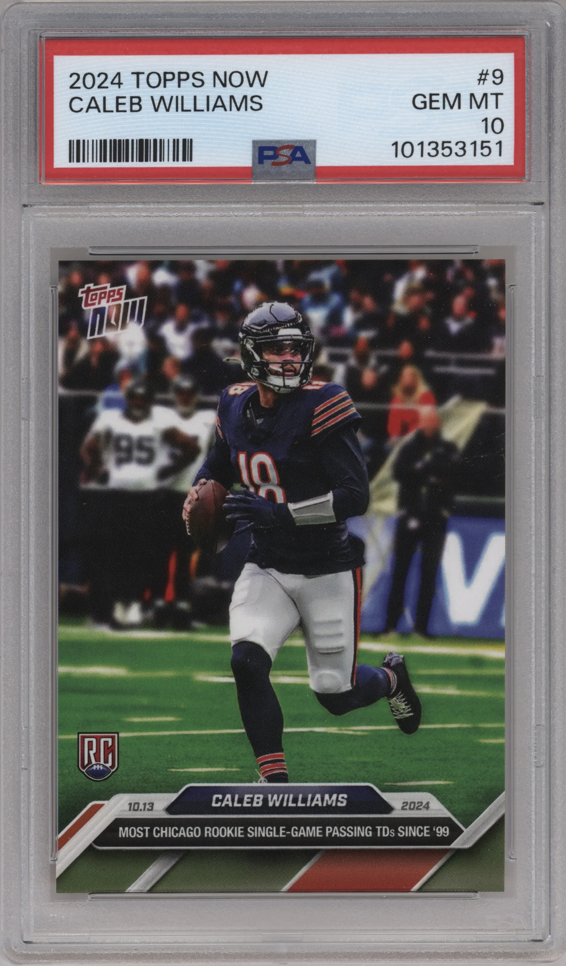2024 Topps Now Caleb Williams PSA 10