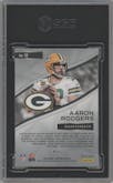 Aaron Rodgers from the 2020 Panini Spectra set featuring a Psychedelic parallel graded by SGC and given an overall grade of 9.5.