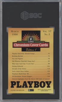 March 1990 from the 1995 Playboy Chromium Cover Cards set graded by SGC and given an overall grade of 8.