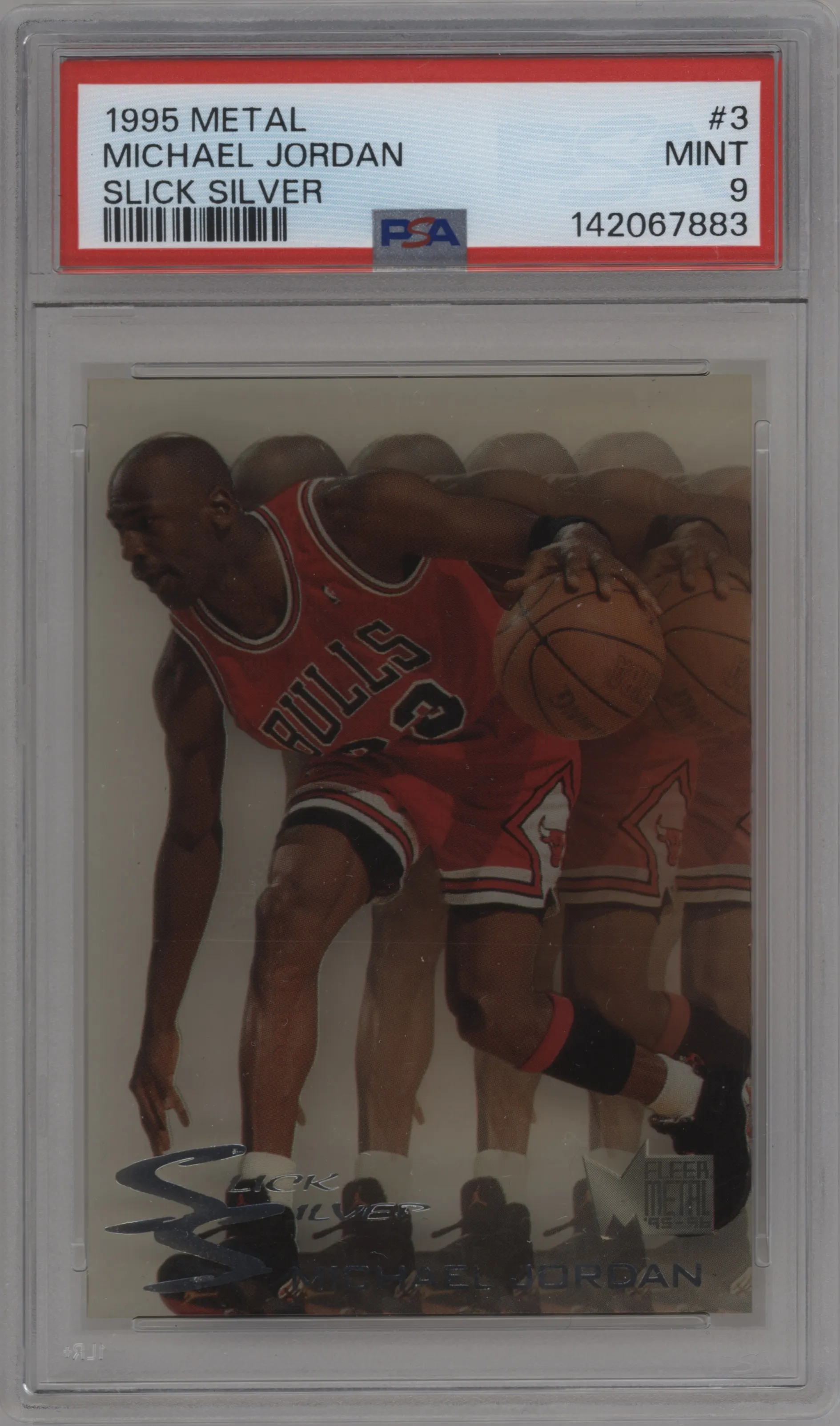 1995 Fleer Metal Slick Silver Michael Jordan #3 PSA 9