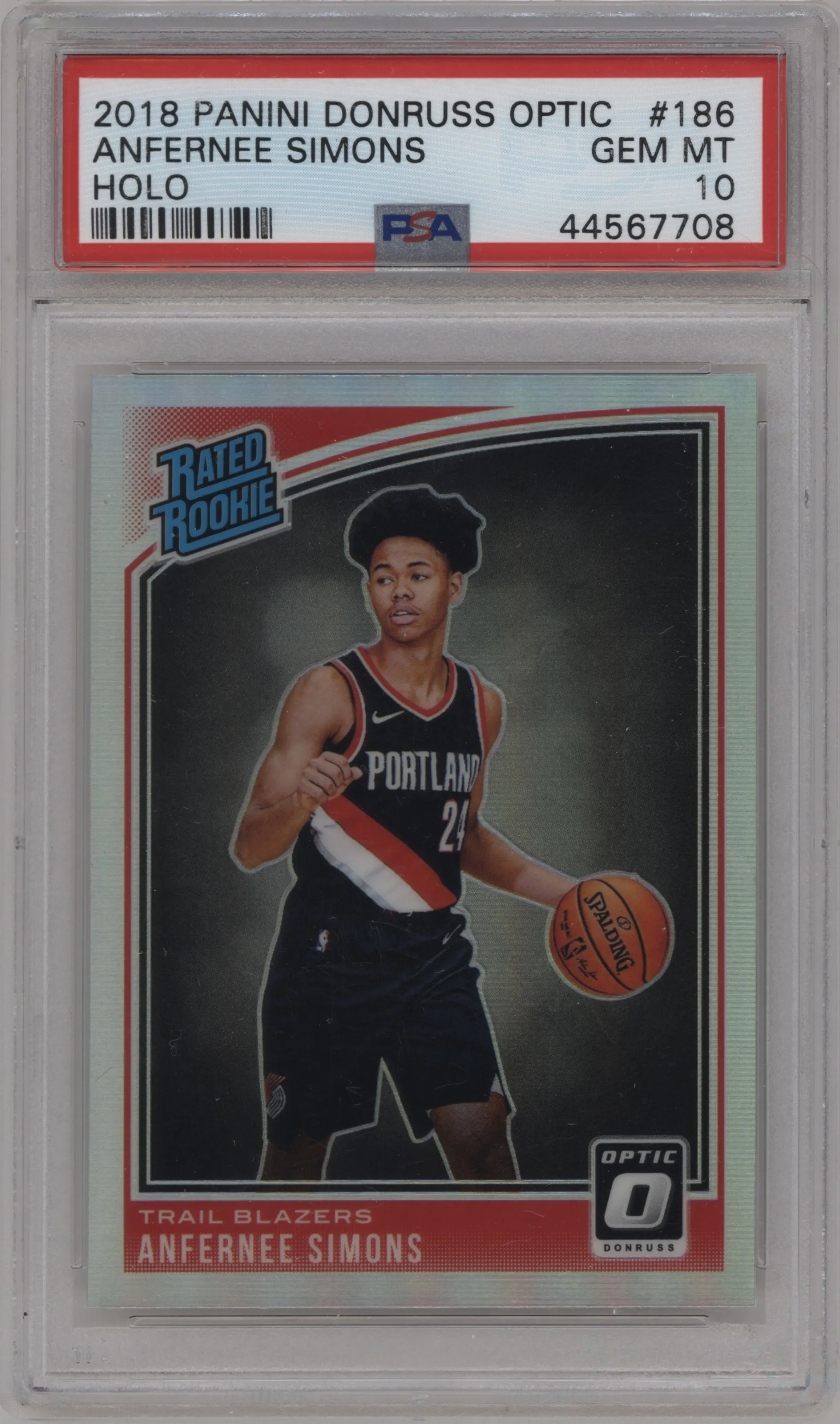 2018 Panini Donruss Optic Rated Rookie Anfernee Simons Holo PSA 10