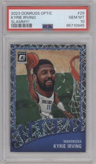 Kyrie Irving  from the 2023-24 Donruss Optic set graded by PSA and given an overall grade of 10.