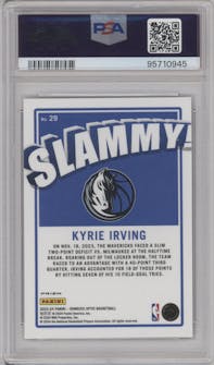 Kyrie Irving  from the 2023-24 Donruss Optic set graded by PSA and given an overall grade of 10.