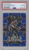 Scoot Henderson from the 2023-24 Panini Select  set featuring a Blue Disco  parallel graded by PSA and given an overall grade of 10.