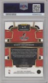 Scoot Henderson from the 2023-24 Panini Select  set featuring a Blue Disco  parallel graded by PSA and given an overall grade of 10.