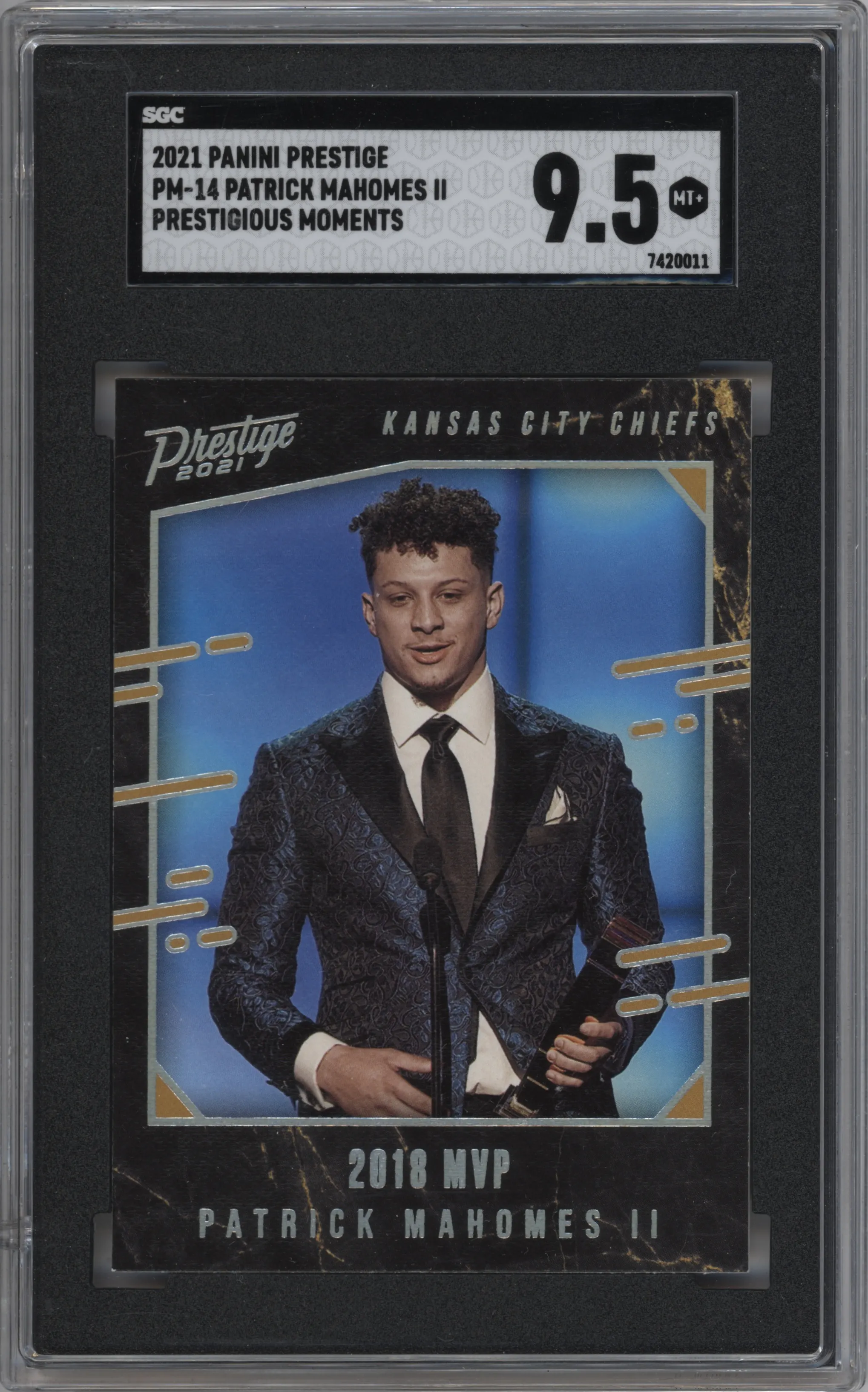 2021 Panini Prestige Pres. Moments Patrick Mahomes II SGC 9.5