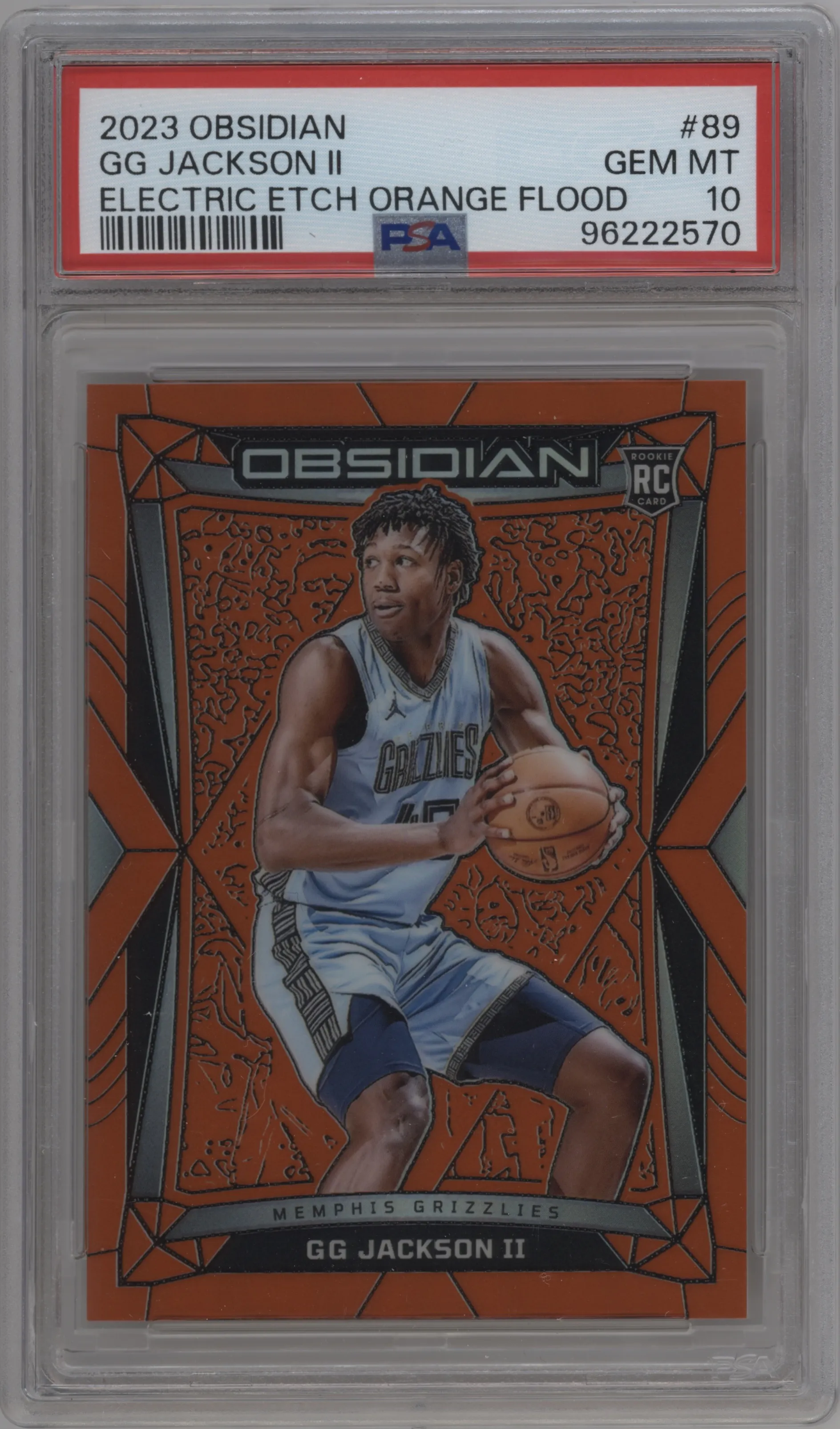 2023 Panini Obsidian GG Jackson II Electric Etch Orange Flood #89 PSA 10