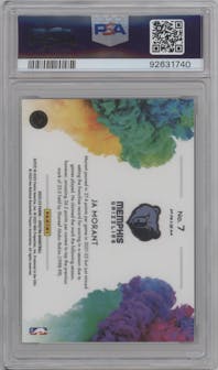 Ja Morant from the 2022-23 Panini Spectra set graded by PSA and given an overall grade of 10.